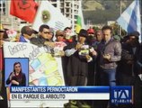 Manifestantes pernoctaron en el parque El Arbolito