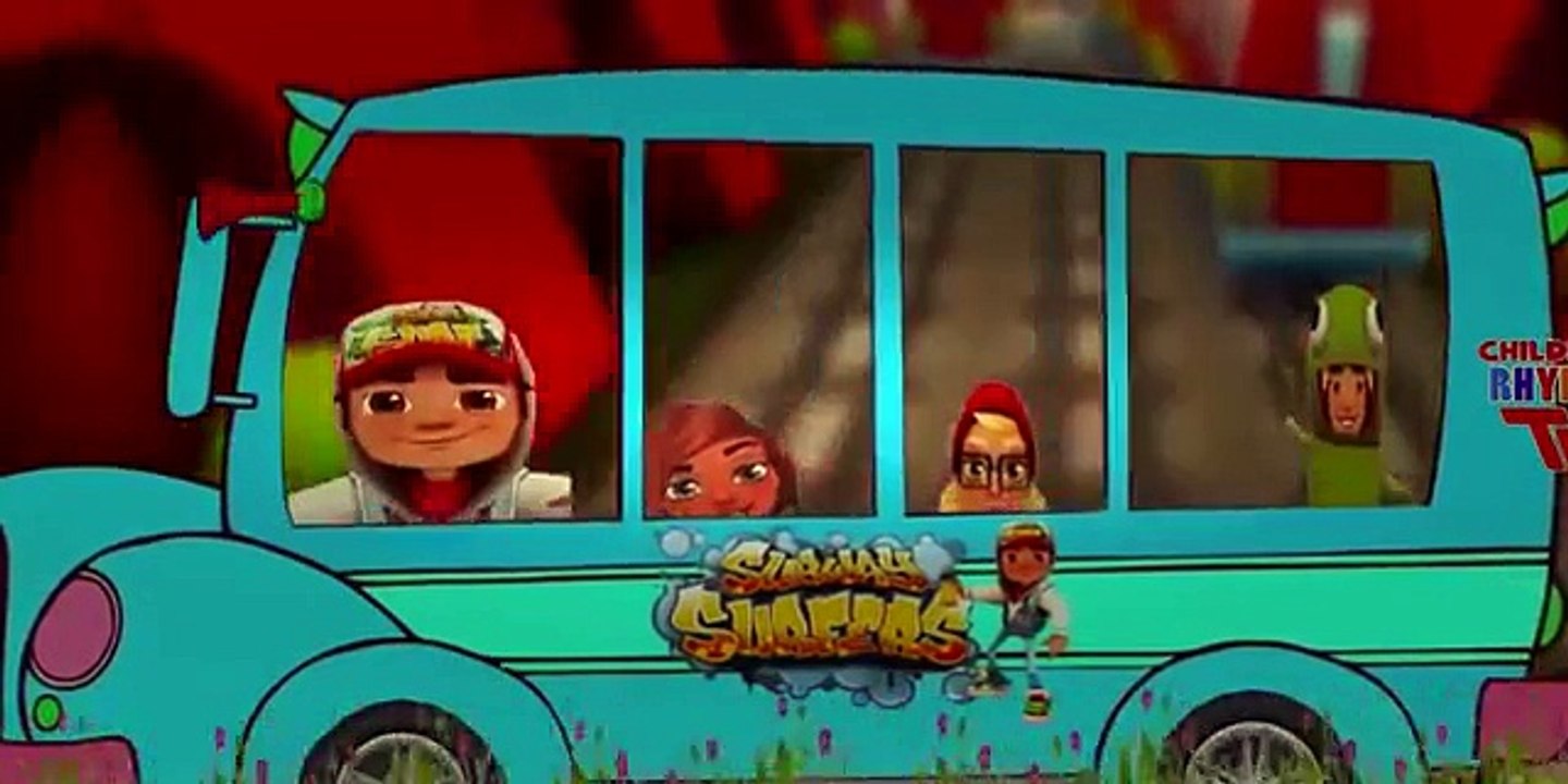 Finger Family Subway Surfers Cheats Cartoons | Wheels On The Bus Go Round and Round Nursery Rhymes