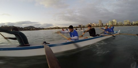Canoa havaiana - nascer do Sol em Vitória-ES pelo mar