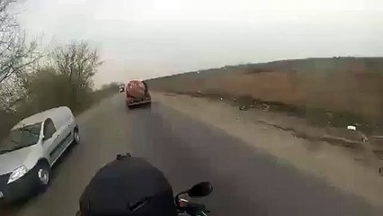 Biker hits Car door - Violent Motorcycle crash