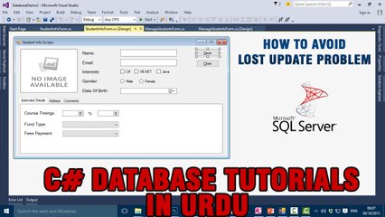 P(16) C# Database Tutorials In Urdu - How to avoid Lost Update problem