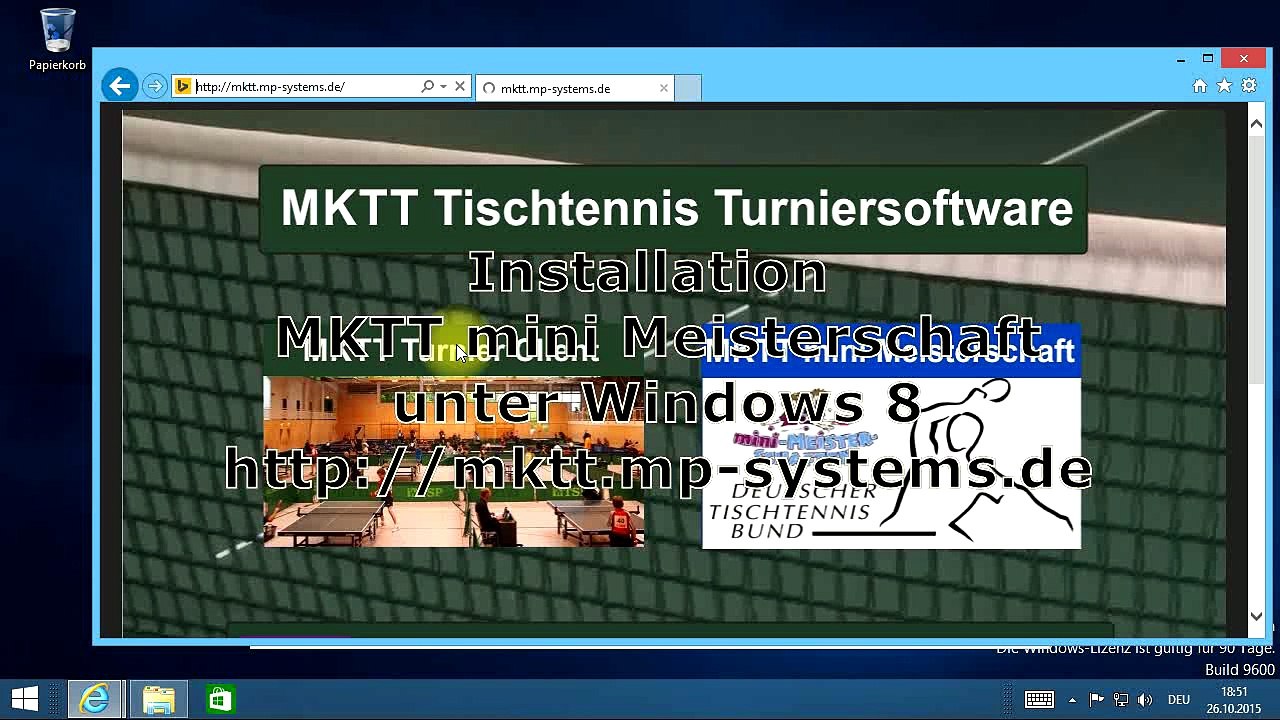 MKTT mini Meisterschaft installieren unter Windows 8