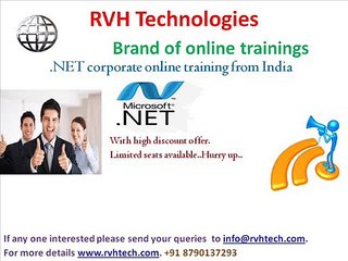 .Net corporate online training from india|low fee