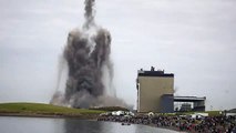 Cheers from crowd as Cockenzie power station is demolished