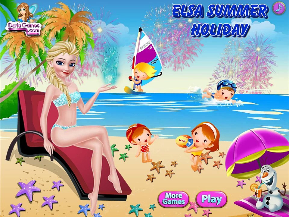 Disney Princess Frozen Game — Frozen Elsa Summer Holiday Baby Videos Movie Games For Kids