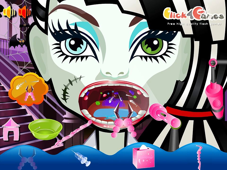 Monster High Game — Frankie Stein Throat Care — Movie Games For Kids For Girls