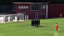 Ronaldinho scores an incredible free kick in Fluminense training 2015