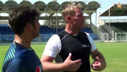 Yasir Shah bowling session with Shane Warne