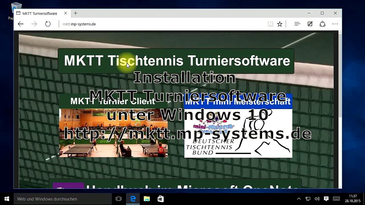 MKTT Turniersoftware installieren unter Windows 10