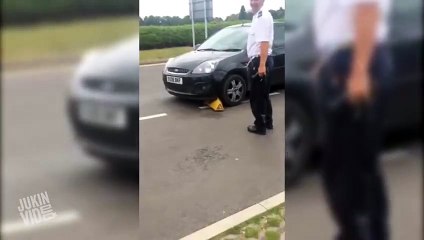 Car vs. Traffic Cone  Road Showdown