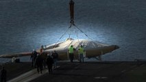 X-47B Unmanned Combat Air System (UCAS) Hoisted to USS Harry S. Truman (CVN 75)