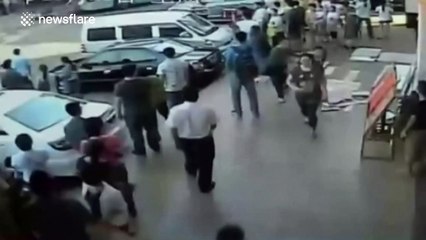 Man driving coach crashes into ten cars