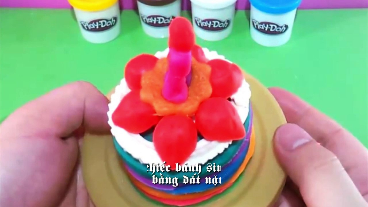 Make birthday cake by clay