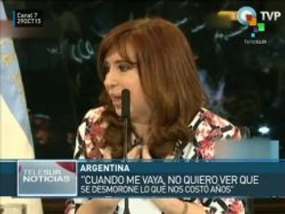 Argentina: presidenta llama a defender logros de los últimos años