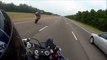Terrible motorcycle crash at high speed - Wheelie FAIL