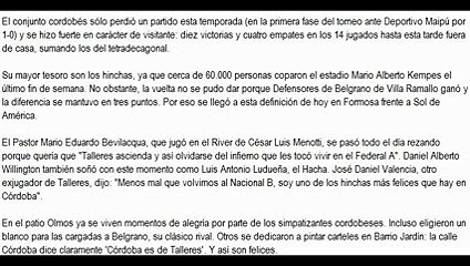 Vuelve Talleres ese gigante que quiere renacer