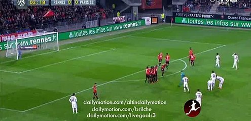 Ezequiel Lavezzi Fantastic Free Kick Chance - Rennes vs PSG - Ligue 1 - 30.10.2015