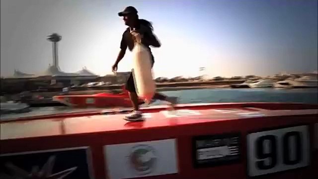 Fazza Airborne jumps over Relekta class 1 offshore racing