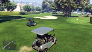 GTA 5! - FLYING CAR GLITCH & GOLF CART MADNESS! (Grand Theft Auto Funny Moments)