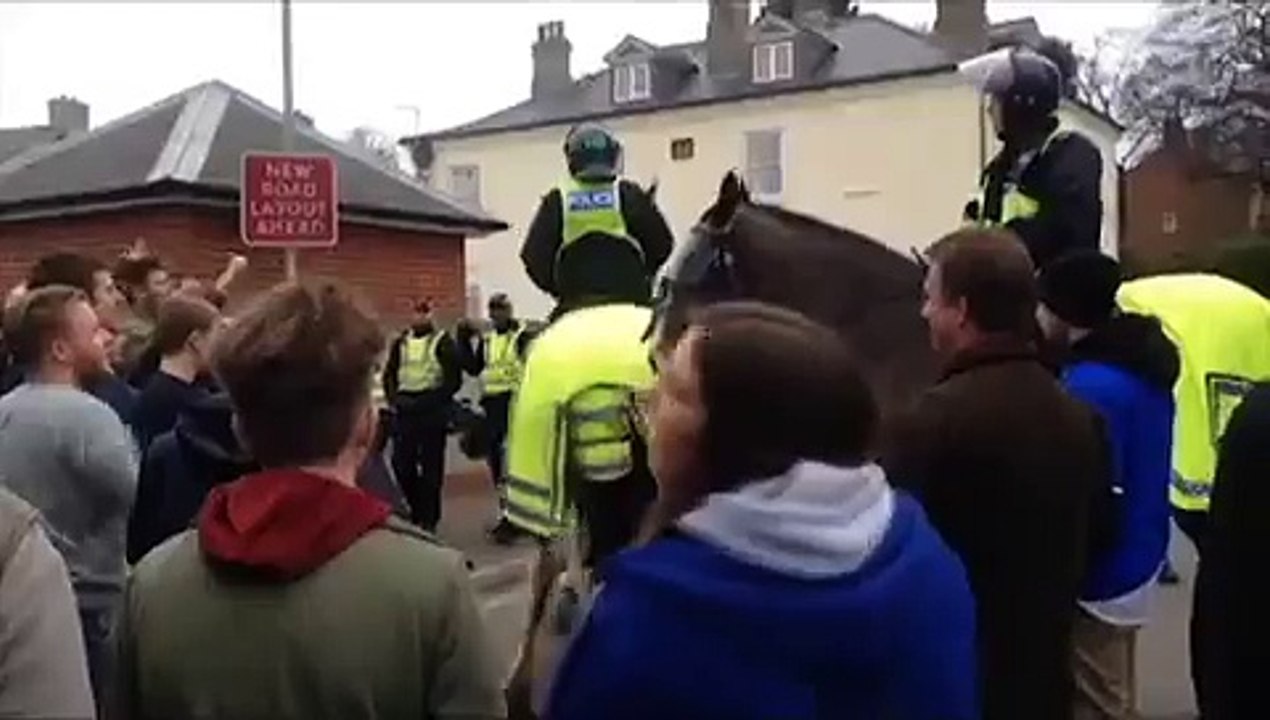 Ipswich Fans Outside Norwich Train Station