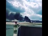 MOMENT Dynamic Airways Plane Catches Fire On Runway Lauderdale Hollywood Airport VIDEO