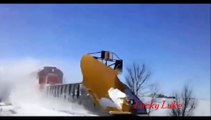 Awesome Powerful Train plow through snow railway tracks Watch