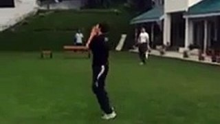 Imran Khan Playing Cricket With His Sons on 14 August 2015-Exclusive