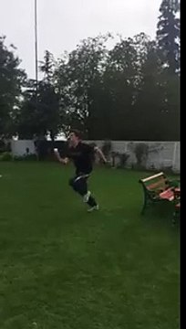 Imran Khan Playing Cricket With His Sons In Bani Gala