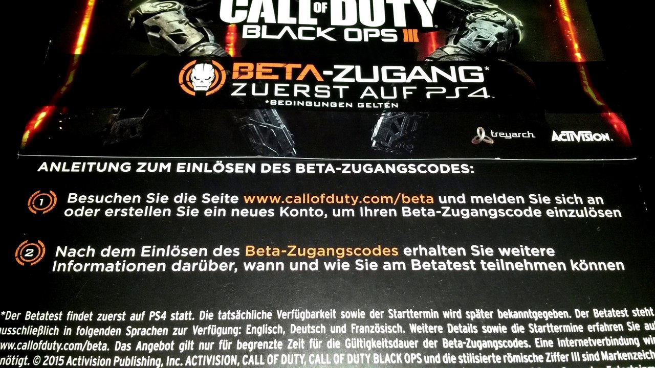 Call of Duty Black Ops 3 » PS4 Beta Key's ( Codes im Video ) » 19.08.15