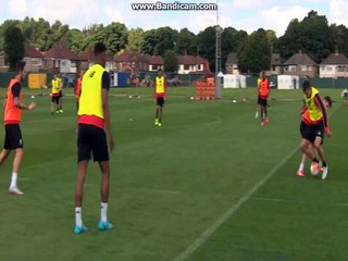 Adam Lallana slick skill in Liverpool training