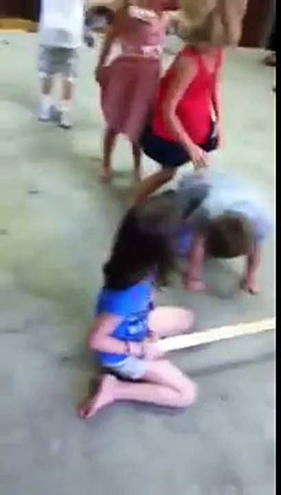 Little Kids Pushing Each Others Butts