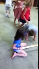 Little Kids Pushing Each Others Butts