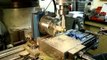 Milling squares from brass round stock on the Bridgeport milling machine