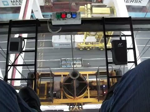 Container crane loading ship