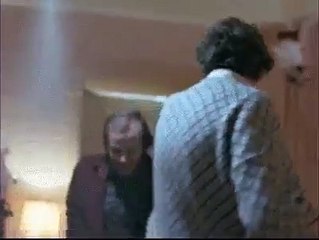 Jack Nicholson getting pumped for the big scene in 'The Shining'.