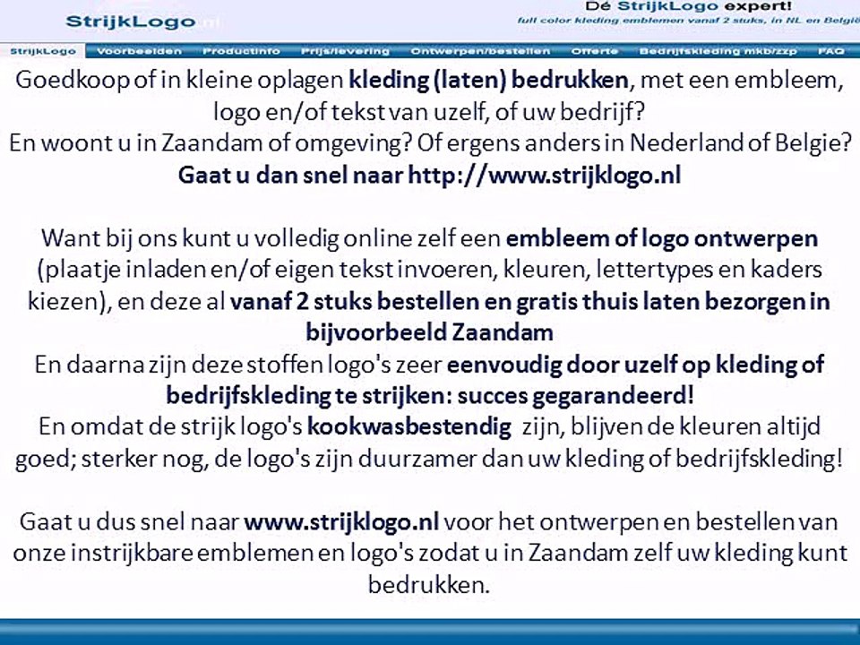 Kleding bedrukken Zaandam