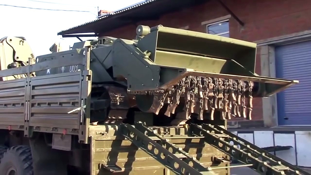Russian armed forces unmmaned ground robots for mine  clearing mission  Russia defense industry