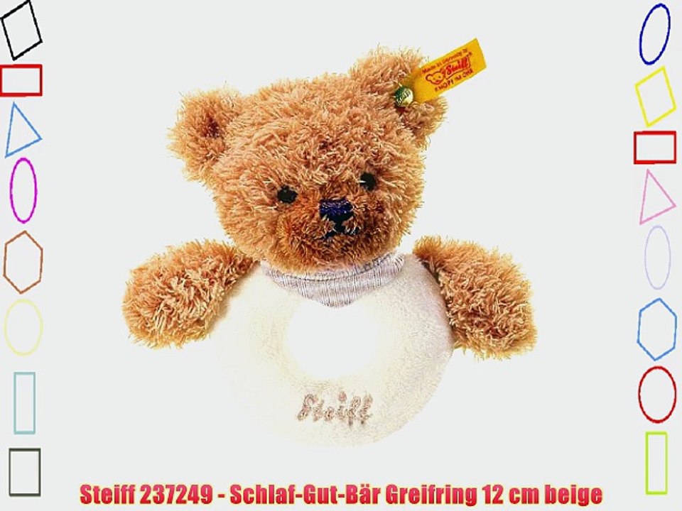 Steiff 237249 - Schlaf-Gut-B?r Greifring 12 cm beige