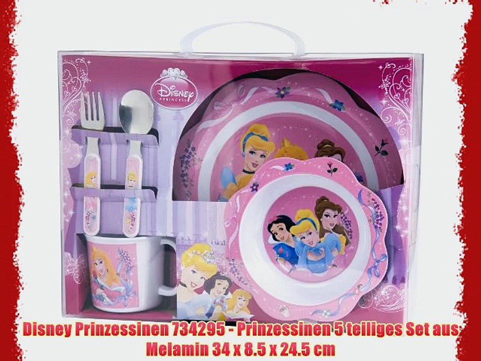 Disney Prinzessinen 734295 - Prinzessinen 5 teiliges Set aus Melamin 34 x 8.5 x 24.5 cm