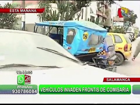 Vehículos y mototaxis invaden frontis de la comisaria de Salamanca