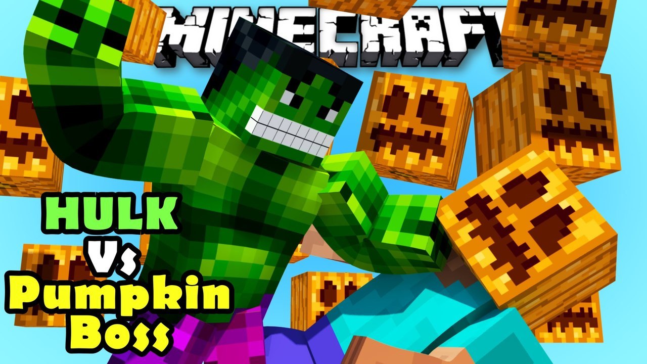 Minecraft HULK Vs PUMPKING BOSS Custom Adventure Command Block Gameplay by NikNikamTV