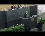 Fijian Prime Minister Voreqe Bainimarama delivers speech at the United Nations