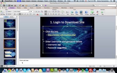 Installing SAP software for Assignment 1. Comm 226. Macintosh