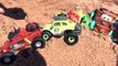 Lightning McQueen, with Off Road Pixar Cars and Hydro Wheels Cars from Cars2 at the Beach Jumping Ra