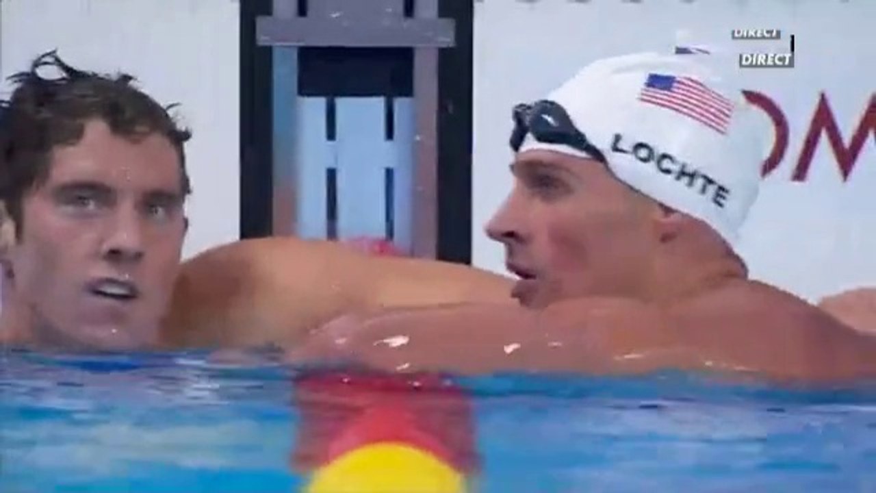Séries 200m 4 nages H - ChM 2015 natation (Lochte s'arrête de nager à 20m de la fin !)