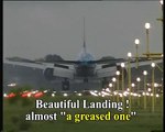 BOEING 747-400 (real aircraft) CROSSWIND TOUCH-DOWN AT AMS