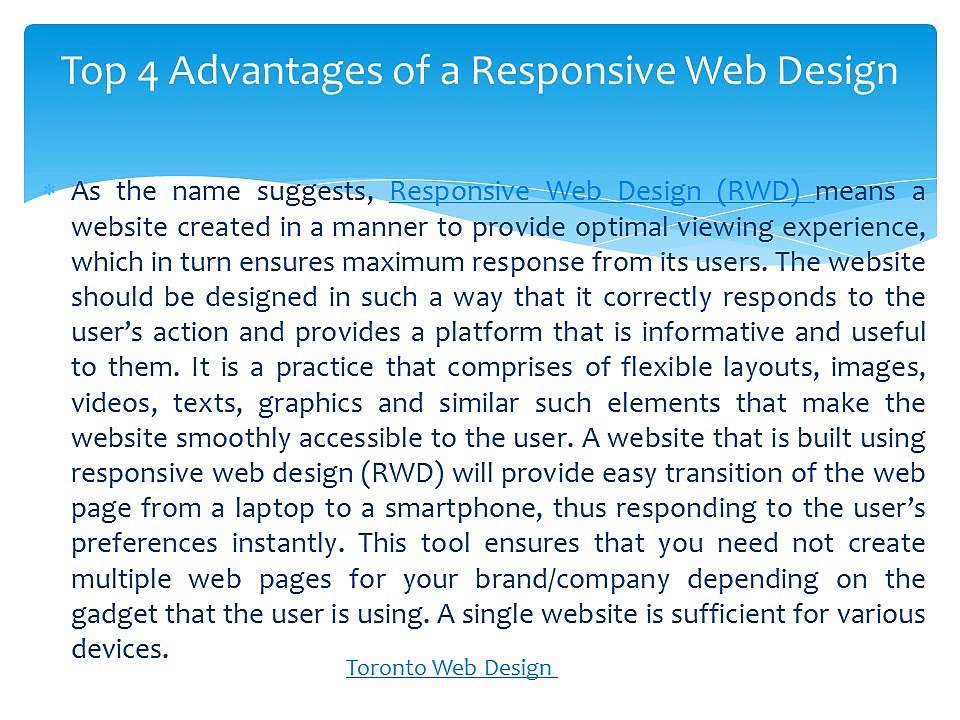 Top 4 Advantages of a Responsive Web Design