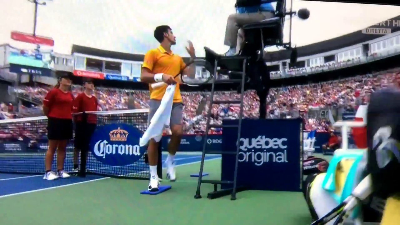 Man smokes weed near Djokovic during Montreal Masters 1000 Tournament