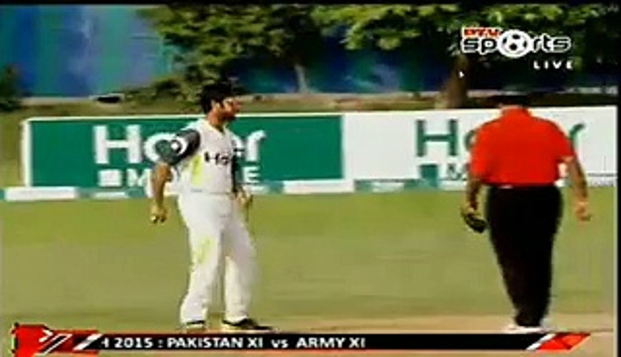 Shahid Afridi hit the six and take reaction on it