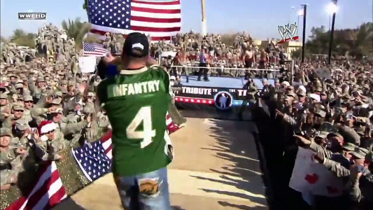 WWE in Baghdad, Iraq John Cena, Batista & Rey Mysterio vs  Randy Orton & Jeri Show